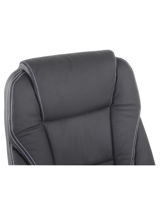 Chaise de bureau Pacific en cuir véritable avec fonction massage, noir Chaise de bureau Pacific en cuir véritable avec fonction massage, noir