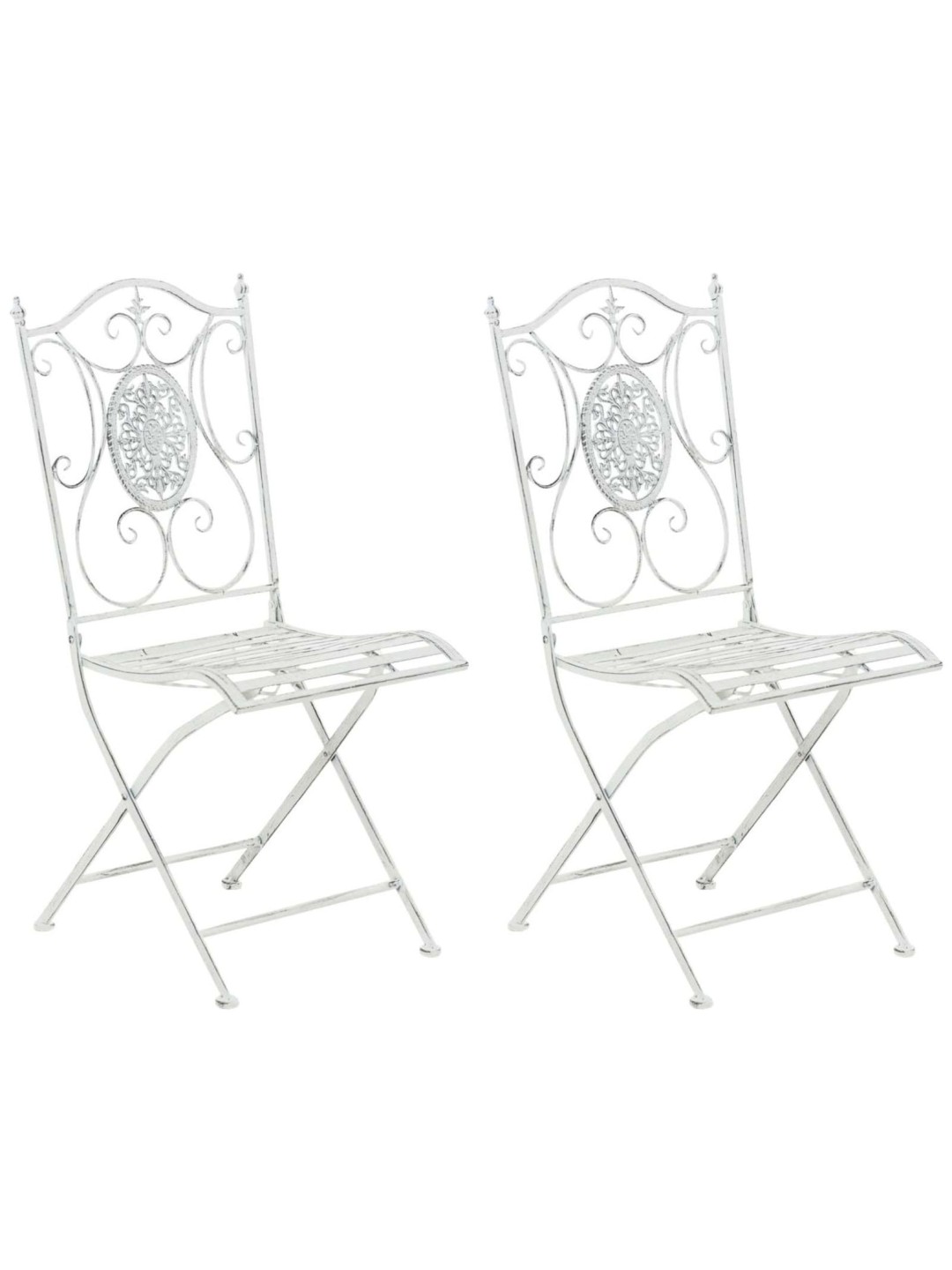 Lot de 2 chaises Sibell, blanc antique