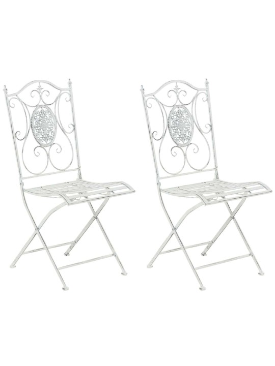 Lot de 2 chaises Sibell, blanc antique Lot de 2 chaises Sibell, blanc antique