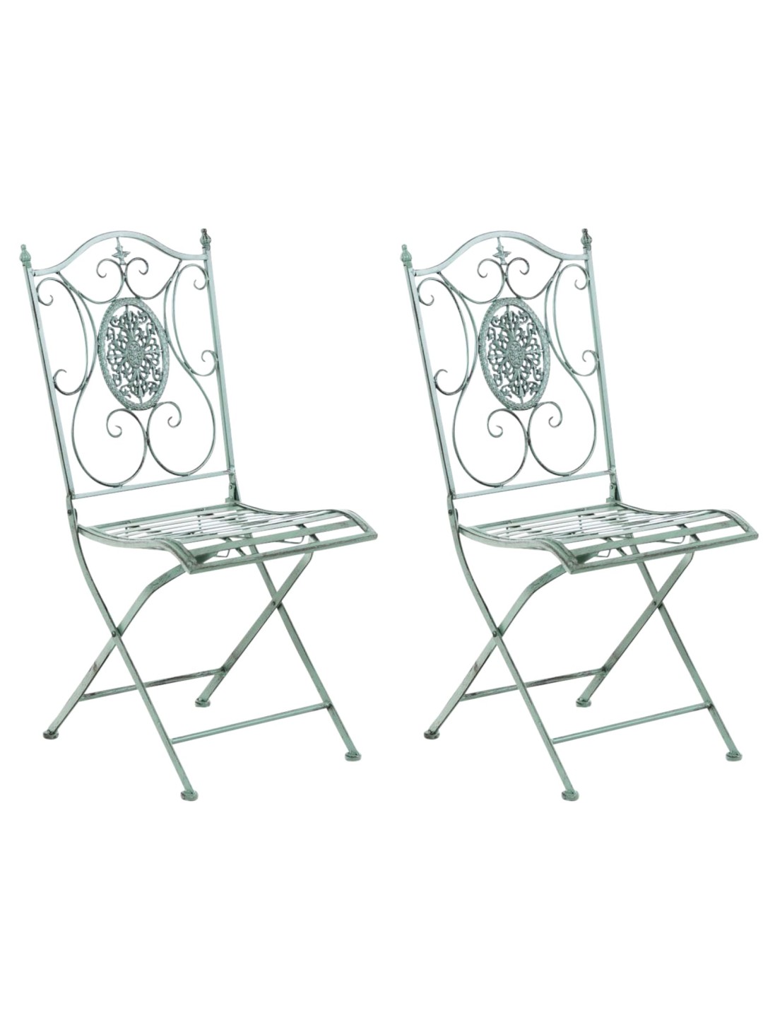 Lot de 2 chaises Sibell, vert antique
