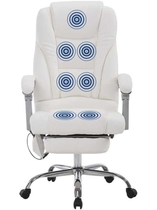 Fauteuil de bureau Pacific avec fonction massage, blanc