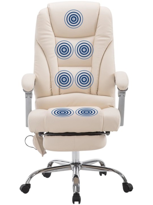 Fauteuil de bureau Pacific avec fonction massage, crème Fauteuil de bureau Pacific avec fonction massage, crème