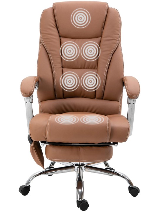 Fauteuil de bureau Pacific avec fonction massage, brun clair