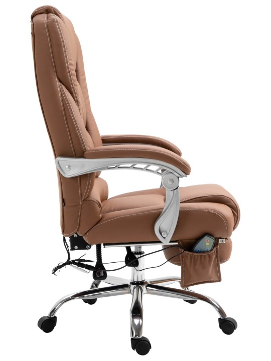 Fauteuil de bureau Pacific avec fonction massage, brun clair