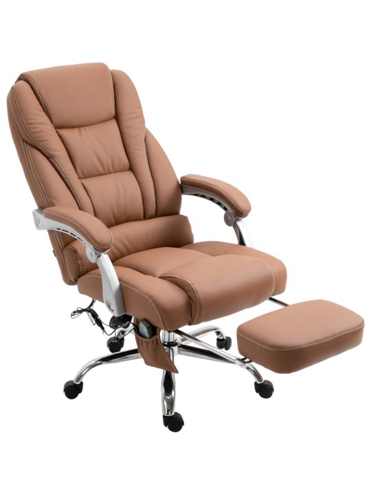 Fauteuil de bureau Pacific avec fonction massage, brun clair