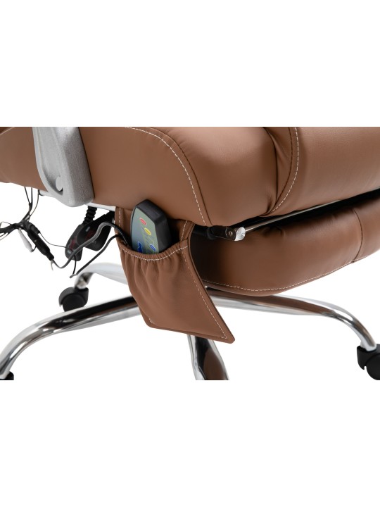 Fauteuil de bureau Pacific avec fonction massage, brun clair