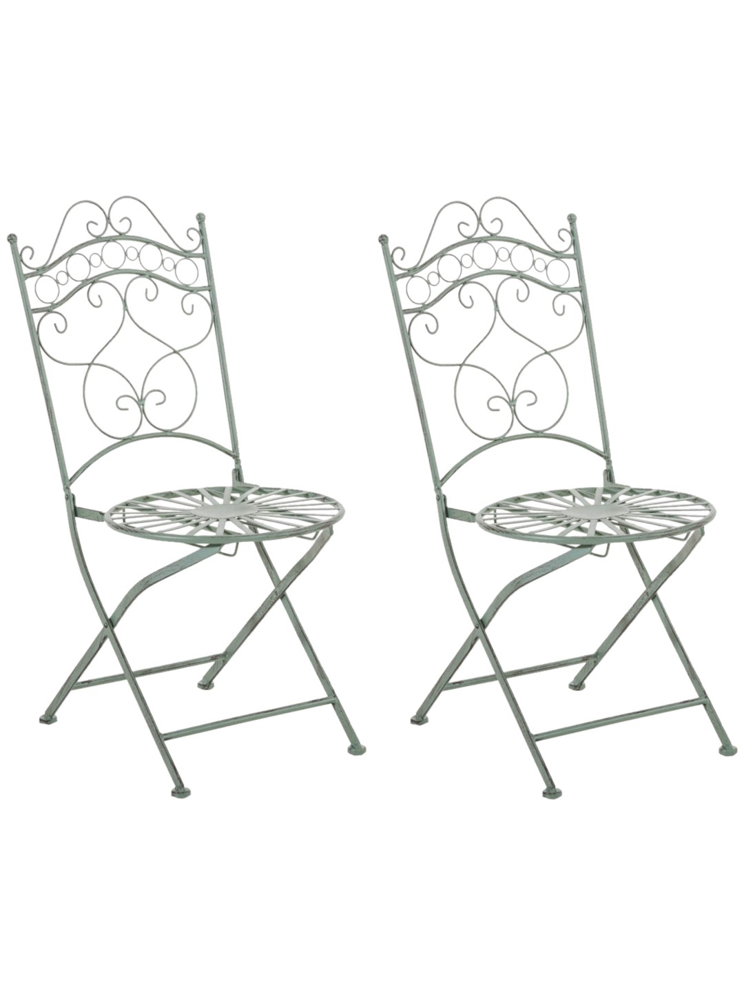 Lot de 2 chaises Indra, vert antique