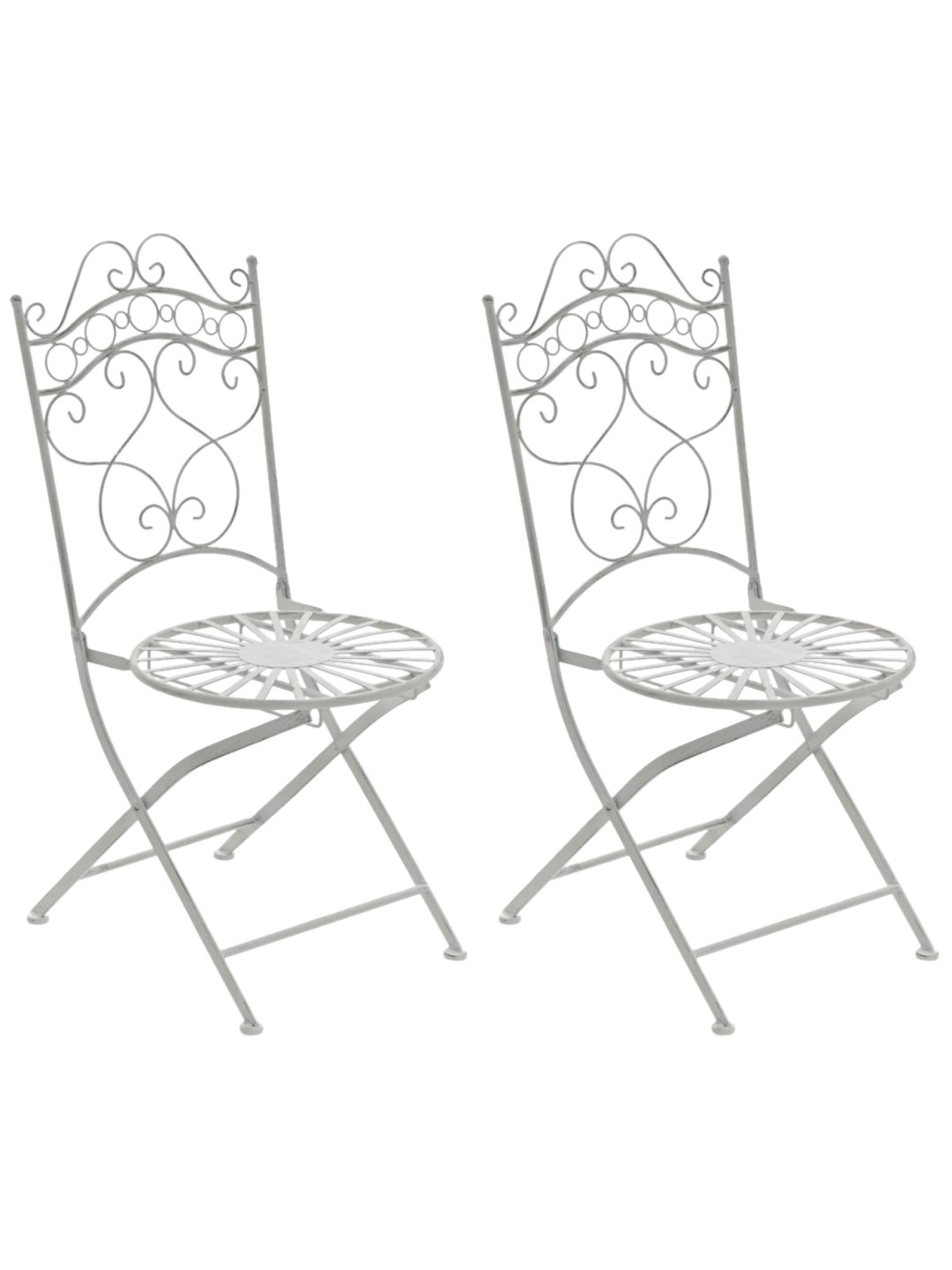 Lot de 2 chaises Indra, blanc antique