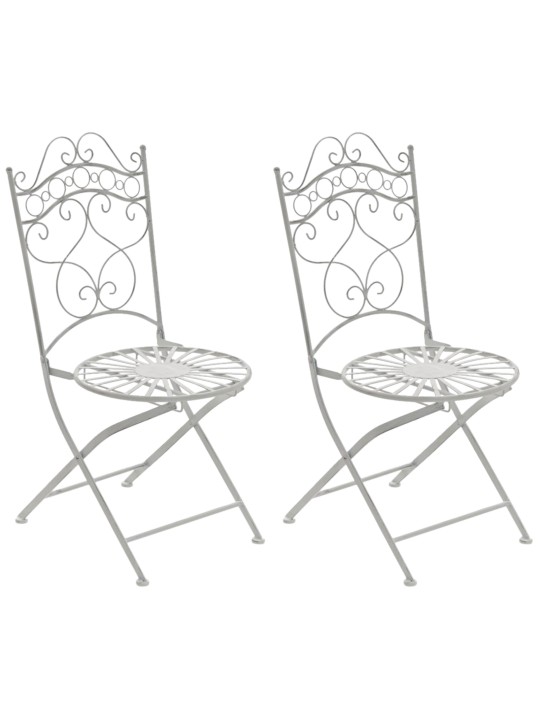 Lot de 2 chaises Indra, blanc antique