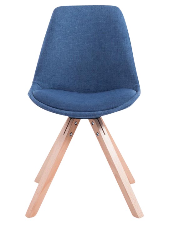 Lot de 4 chaises visiteurs Toulouse tissu Square Natura, bleu Lot de 4 chaises visiteurs Toulouse tissu Square Natura, bleu