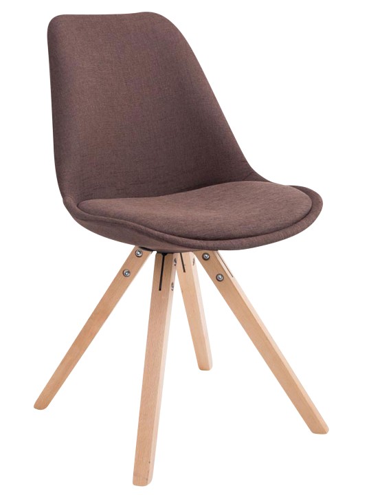 Lot de 4 chaises visiteurs Toulouse tissu Square Natura, brun Lot de 4 chaises visiteurs Toulouse tissu Square Natura, brun