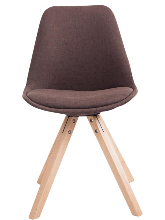 Lot de 4 chaises visiteurs Toulouse tissu Square Natura, brun Lot de 4 chaises visiteurs Toulouse tissu Square Natura, brun