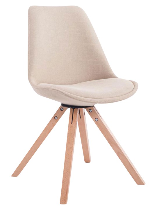 Lot de 4 chaises visiteurs Toulouse tissu Square Natura, crème Lot de 4 chaises visiteurs Toulouse tissu Square Natura, crème