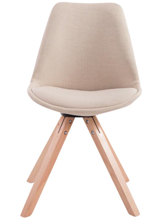 Lot de 4 chaises visiteurs Toulouse tissu Square Natura, crème Lot de 4 chaises visiteurs Toulouse tissu Square Natura, crème