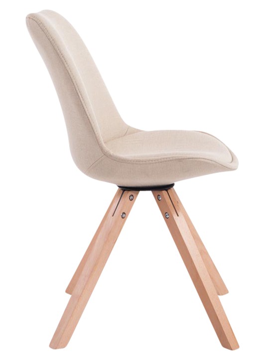 Lot de 4 chaises visiteurs Toulouse tissu Square Natura, crème Lot de 4 chaises visiteurs Toulouse tissu Square Natura, crème