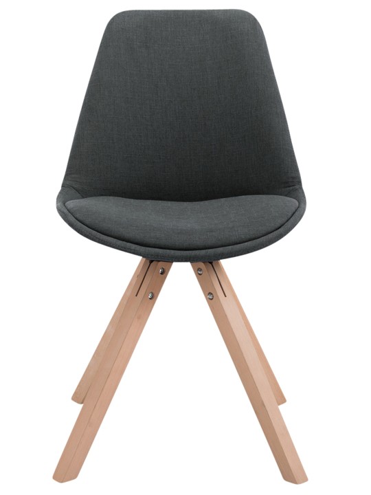 Lot de 4 chaises visiteurs Toulouse tissu Square Natura, gris foncé Lot de 4 chaises visiteurs Toulouse tissu Square Natura, gris foncé