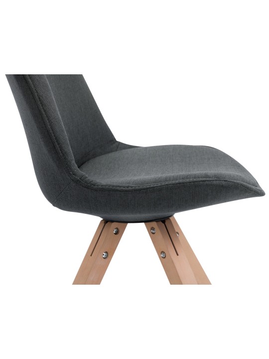 Lot de 4 chaises visiteurs Toulouse tissu Square Natura, gris foncé Lot de 4 chaises visiteurs Toulouse tissu Square Natura, gris foncé