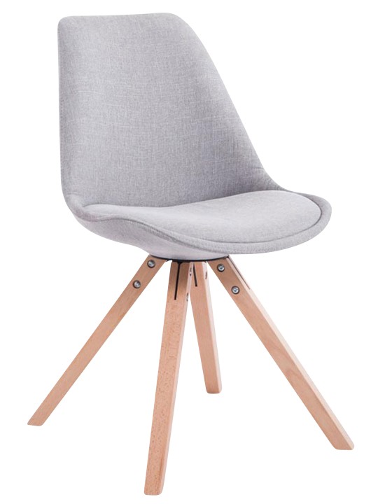 Lot de 4 chaises visiteurs Toulouse tissu Square Natura, gris Lot de 4 chaises visiteurs Toulouse tissu Square Natura, gris