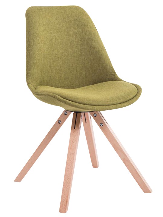 Lot de 4 chaises visiteurs Toulouse tissu Square Natura, vert Lot de 4 chaises visiteurs Toulouse tissu Square Natura, vert