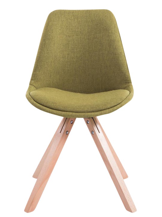 Lot de 4 chaises visiteurs Toulouse tissu Square Natura, vert Lot de 4 chaises visiteurs Toulouse tissu Square Natura, vert