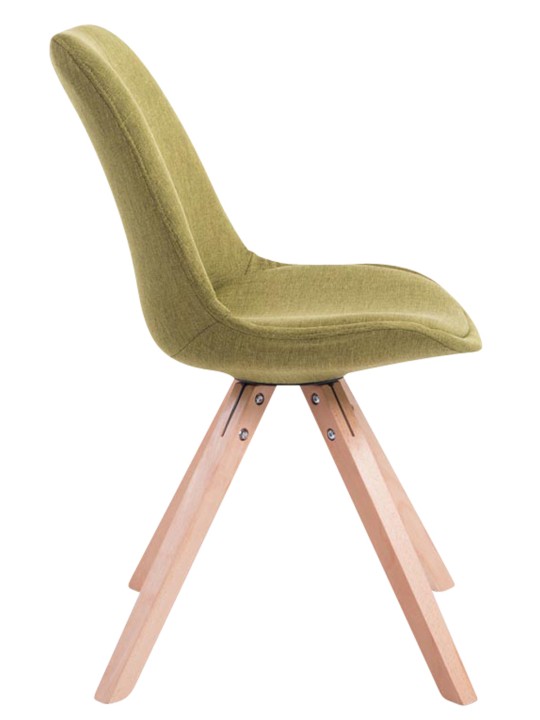 Lot de 4 chaises visiteurs Toulouse tissu Square Natura, vert Lot de 4 chaises visiteurs Toulouse tissu Square Natura, vert