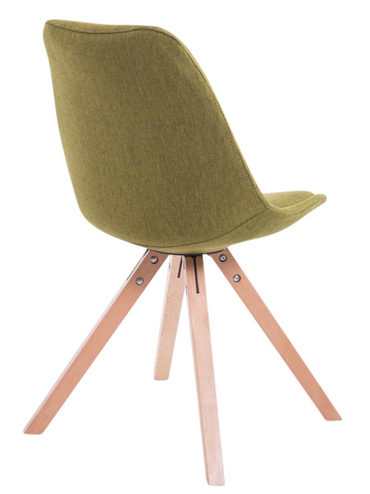 Lot de 4 chaises visiteurs Toulouse tissu Square Natura, vert Lot de 4 chaises visiteurs Toulouse tissu Square Natura, vert