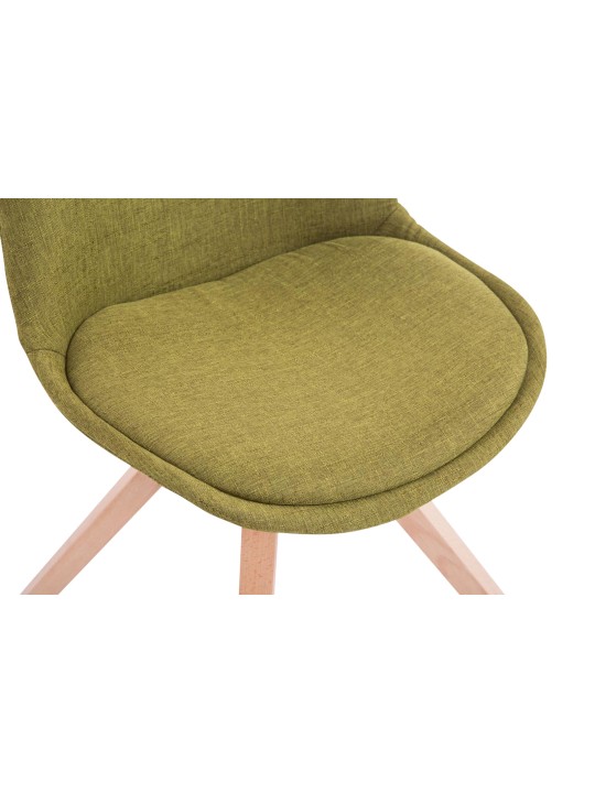 Lot de 4 chaises visiteurs Toulouse tissu Square Natura, vert Lot de 4 chaises visiteurs Toulouse tissu Square Natura, vert