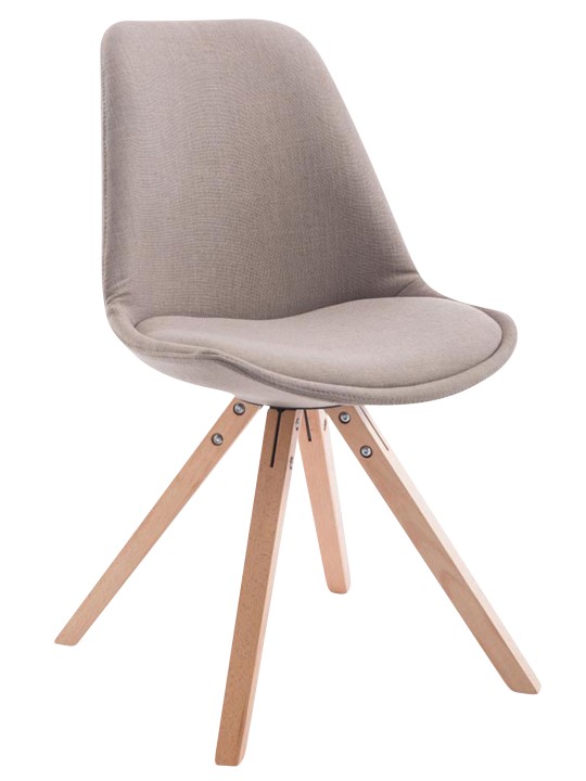 Lot de 4 chaises visiteurs Toulouse tissu Square Natura, taupe Lot de 4 chaises visiteurs Toulouse tissu Square Natura, taupe