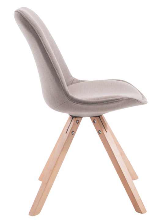 Lot de 4 chaises visiteurs Toulouse tissu Square Natura, taupe Lot de 4 chaises visiteurs Toulouse tissu Square Natura, taupe