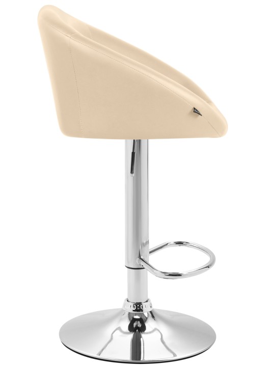 Lot de 2 tabourets de bar Miami V2 simili cuir C, crème