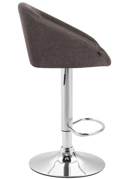 Lot de 2 tabourets de bar Miami V2 tissu chrome, gris foncé Lot de 2 tabourets de bar Miami V2 tissu chrome, gris foncé