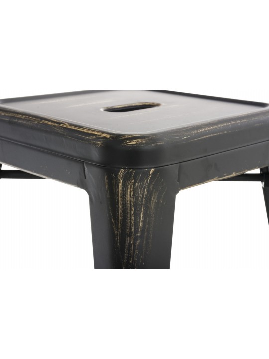 Ensemble de 4 tabourets Armin, noir-or