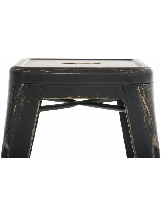 Ensemble de 4 tabourets Armin, noir-or