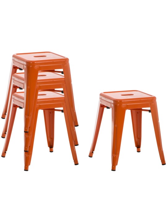 Ensemble de 4 tabourets Armin, orange
