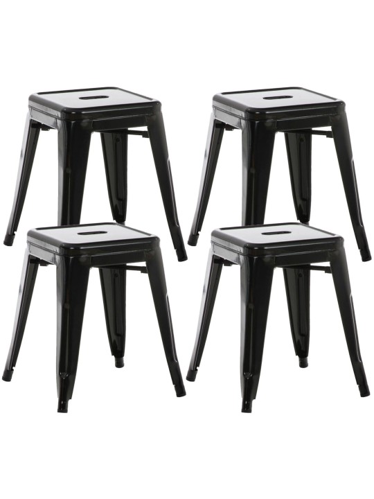Ensemble de 4 tabourets Armin, noir