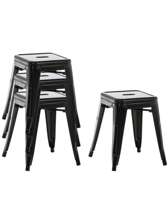Ensemble de 4 tabourets Armin, noir