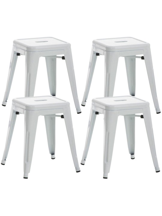 Ensemble de 4 tabourets Armin, blanc
