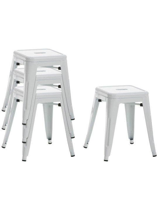 Ensemble de 4 tabourets Armin, blanc