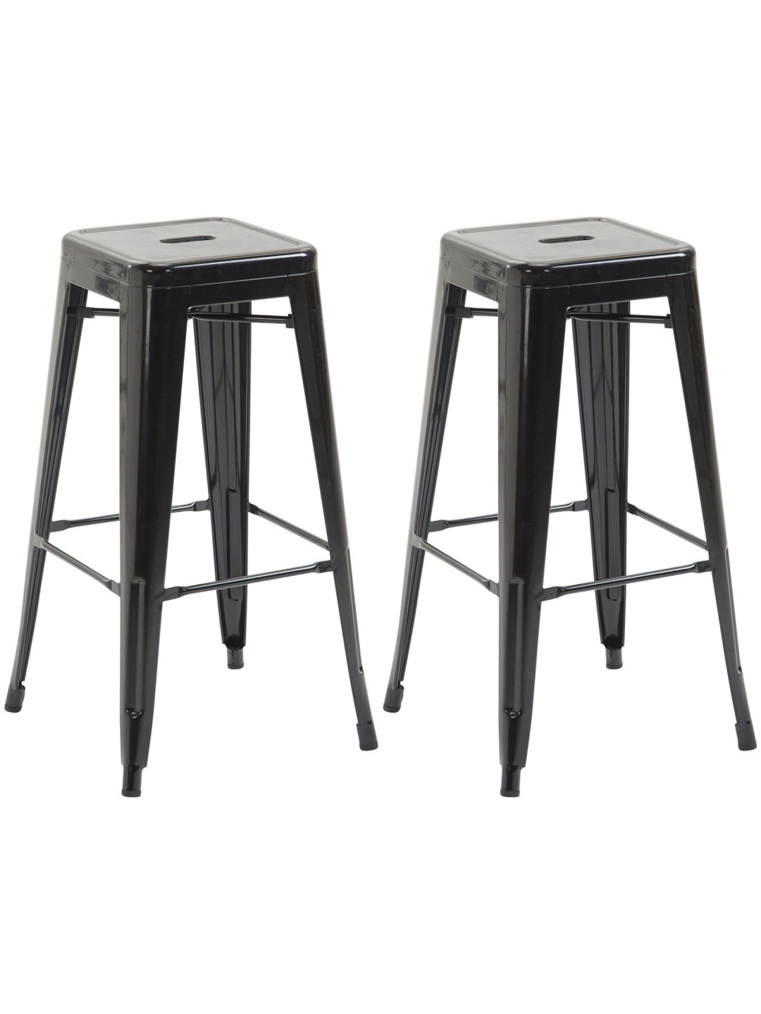 Lot de 2 tabourets de bar Joshua V2, noir