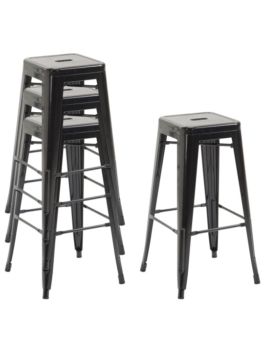 Lot de 2 tabourets de bar Joshua V2, noir