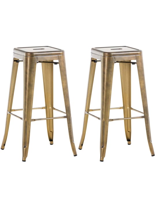 Lot de 2 tabourets de bar Joshua V2, or Lot de 2 tabourets de bar Joshua V2, or
