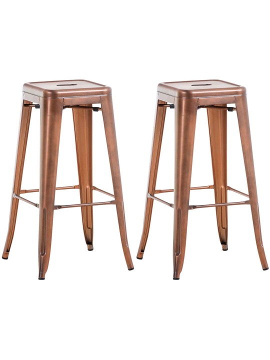 Lot de 2 tabourets de bar Joshua V2, cuivre