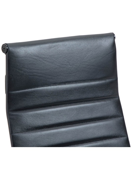 Chaise de bureau Columbus cuir véritable, noir/noir