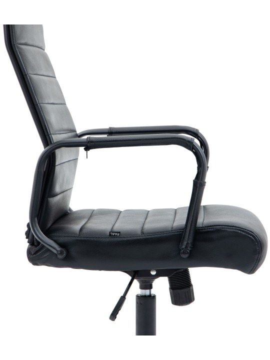 Chaise de bureau Columbus cuir véritable, noir/noir