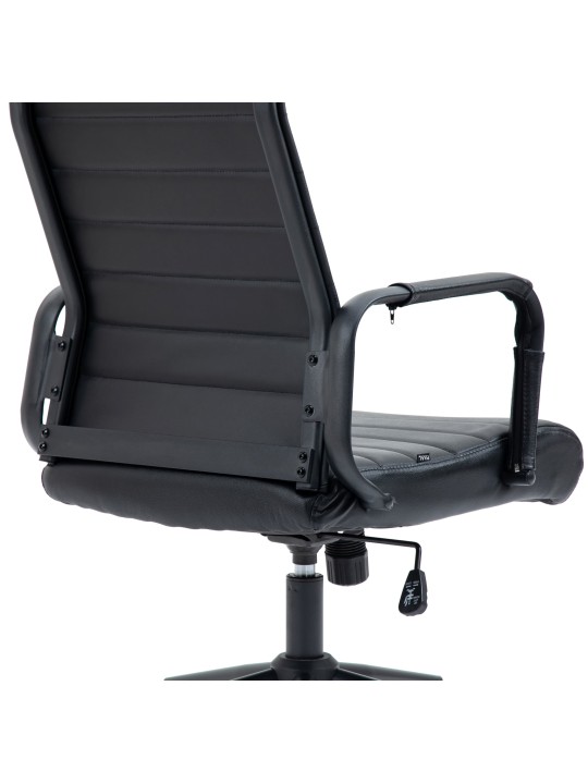Chaise de bureau Columbus cuir véritable, noir/noir