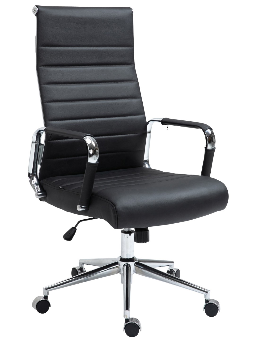 Chaise de bureau Columbus cuir véritable, noir