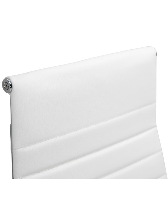 Chaise de bureau Columbus cuir véritable, blanc