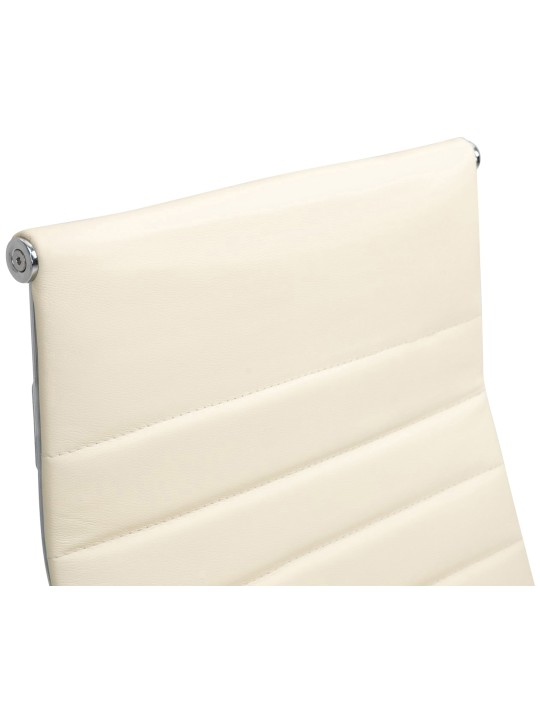 Chaise de bureau Columbus cuir véritable, crème