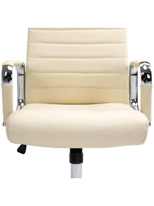 Chaise de bureau Columbus cuir véritable, crème