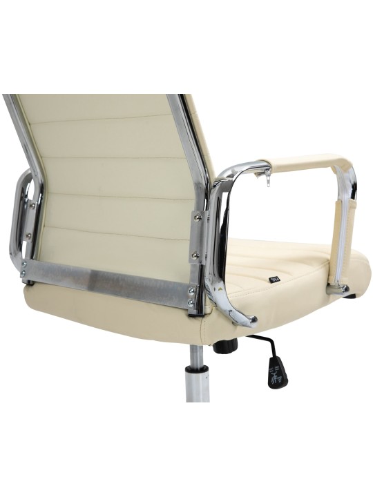 Chaise de bureau Columbus cuir véritable, crème
